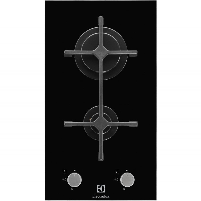 Electrolux EGC3322NOK Two Burner Domino Gasonglass Hob Black