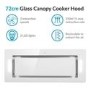electriQ 72cm Glass Canopy Cooker Hood - White