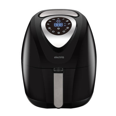 electriQ 3.2L Low Fat Healthy Air Fryer 1400w with Digital Controls and Divider