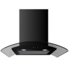 GRADE A1 - electriQ 60cm Curved Glass Satin Black Touch Control Chimney Cooker Hood  - 5 Year warranty
