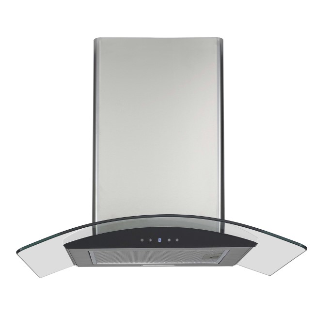electriQ 60cm Touch Control Curved Glass Cooker Hood - Stainless Steel