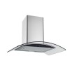 electriQ 60cm Touch Control Curved Glass Cooker Hood - Stainless Steel
