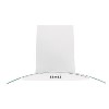 GRADE A1 - electriQ 60cm Curved Glass White Push Button Chimney Cooker Hood  