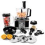 GRADE A1 - electriQ 10-in-1 1100W Multifunctional Food Processor in Stainless Steel and Black