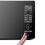 GRADE A1 - ElectriQ 25L Digital 900w Inverter Microwave Oven Black with Touch Door Opening