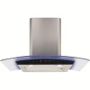 CDA 70cm Curved Glass Chimney Hood with LED Edge Lighting - Stainless Steel