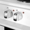 electriQ 50cm Electric Twin Cavity Cooker With Solid Hotplate - White