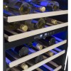 electriQ 60cm Wide 51 Bottle Dual Zone Wine Cooler - Black