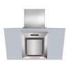 CDA EVG9SS Designer Angled 90cm Chimney Cooker Hood Stainless Steel And Clear Glass