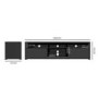 GRADE A1 - Large Black High Gloss TV Unit with Soundbar Shelf - TV's up to 70" - Neo