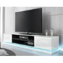 Large White Gloss TV Stand with LED Lighting - Evoque