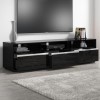 Large Black Gloss TV Unit with Storage Drawers- TVs up to 80&quot; - Evoque