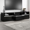 Large Black Gloss TV Unit with Storage Drawers- TVs up to 80&quot; - Evoque
