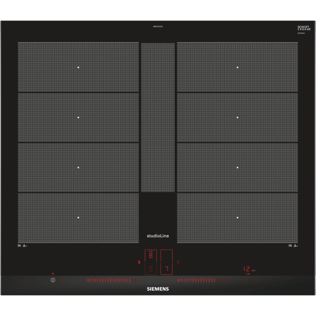 Siemens EX677LYC1E StudioLine touch Control Four Zone Induction Hob Black With 2 FlexInduction Zones