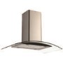 electriQ 90cm Island Curved Glass Stainless Steel Touch Control Cooker Hood - 5 Year warranty 
