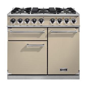 Falcon 98470 1000 Deluxe Dual Fuel Range Cooker - Cream - Gloss Pan Stands