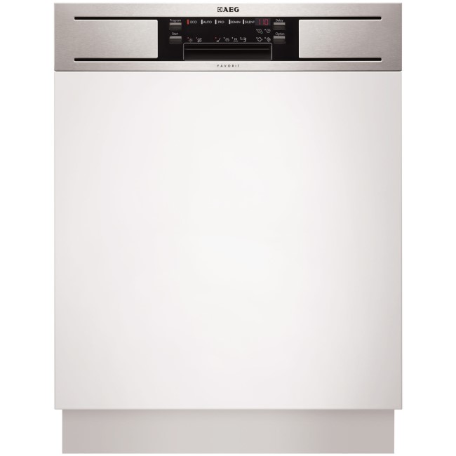 AEG F65610IM0P Ultra Efficient 13 Place Semi-integrated Dishwasher - Stainless Steel Control Panel