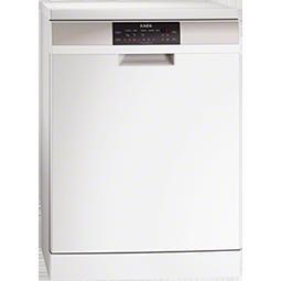 AEG F88072W0P 12 Place Freestanding Dishwasher - White With Stainless Steel Inlay