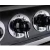 Falcon 69800 - 900 Deluxe 90cm Dual Fuel Range Cooker - Black And Chrome - Gloss Pan Stands
