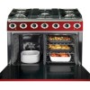 Falcon 90070 - 900S Dividable Single Oven 90cm Electric Range Cooker - Cherry Red And Brushed Chrome