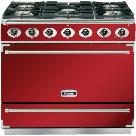 Falcon 90070 - 900S Dividable Single Oven 90cm Electric Range Cooker - Cherry Red And Brushed Chrome