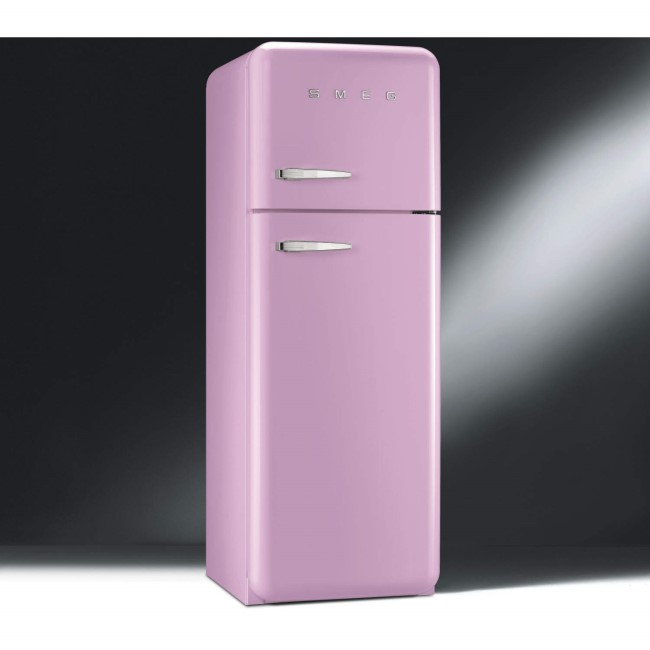 Smeg FAB30RFP Fifties Style Right Hand Hinge Top Mount Freestanding Fridge Freezer - Pink