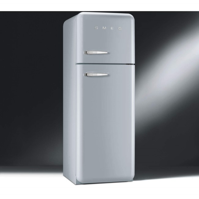 Smeg FAB30RFS Fifties Style Right Hand Hinge Top Mount Freestanding Fridge Freezer - Silver