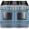 Falcon 79940 Continental 1092 110cm Dual Fuel Range Cooker - China Blue And Brushed Nickel - Gloss Pan Stands