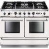 Falcon 82370 Continental 1092 110cm Dual Fuel Range Cooker - White And Brushed Nickel - Gloss Pan Stands