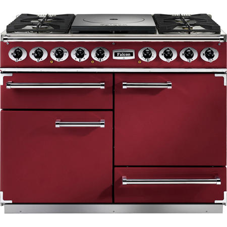 Falcon 87110 - 1092 - 110cm Dual Fuel Range Cooker - Cherry Red And Nickel