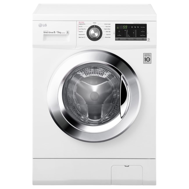LG FH4G6TDM2N 8/4kg 6Motion Freestanding Washer Dryer White 1400rpm