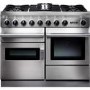 Falcon 83470 CKR 110cm Dual Fuel Range Cooker - Stainless Steel - Porthole Doors - Gloss Pan Stands