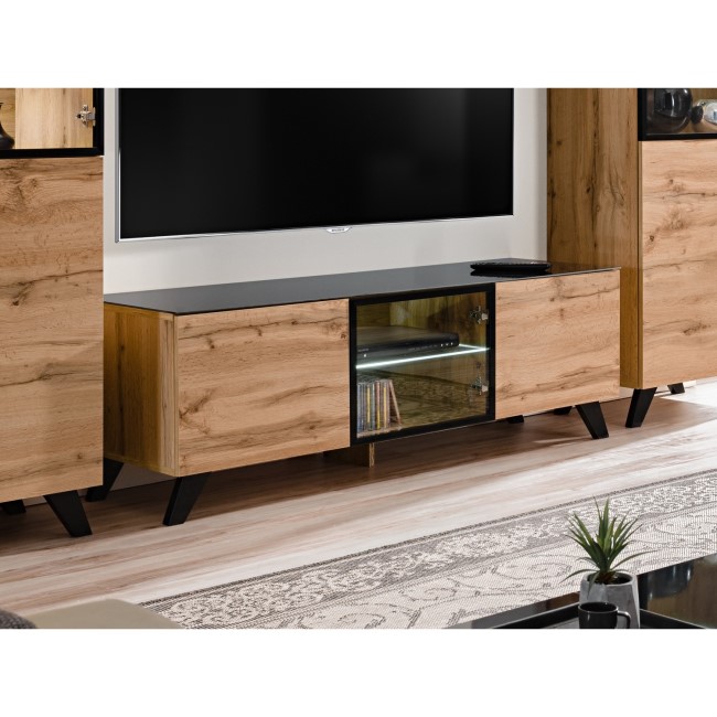 Wooden TV Unit with LED Lighting - TV's up to 63" - Neo
