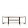 Small Bronze Glass TV Stand with Shelves - TV's up to 50" - Hudson