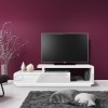 Evoque Geometric TV Unit in White High Gloss with Touch Open Drawers