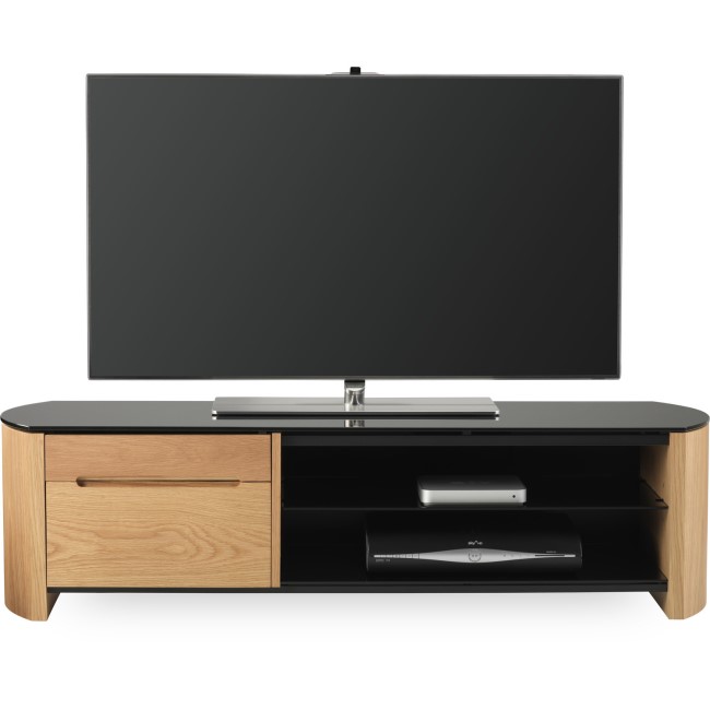 Alphason FW1350CB-LO Finewoods HiFi and TV Stand for up to 60" TVs - Light Oak