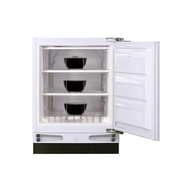 CDA FW381 60cm Wide Integrated Upright Under Counter Freezer - White