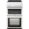 GRADE A1 - Hotpoint HAE51PS 50cm Wide Double Cavity Electric Cooker With Ceramic Hob White