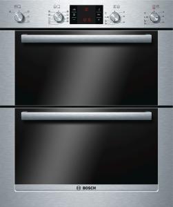 BOSCH HBN53R550B Exxcel Electric Built-under Double Multifunction Oven - Brushed Steel