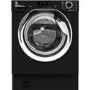 Refurbished Hoover HBWS48D1ACBE/80 Integrated 8KG 1400 Spin Washing Machine Black with chrome door
