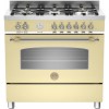 Bertazzoni HER90-6-MFE-S-CRT Heritage 90cm Dual Fuel Range Cooker With 6 Burners And 1 Oven Matt Cre