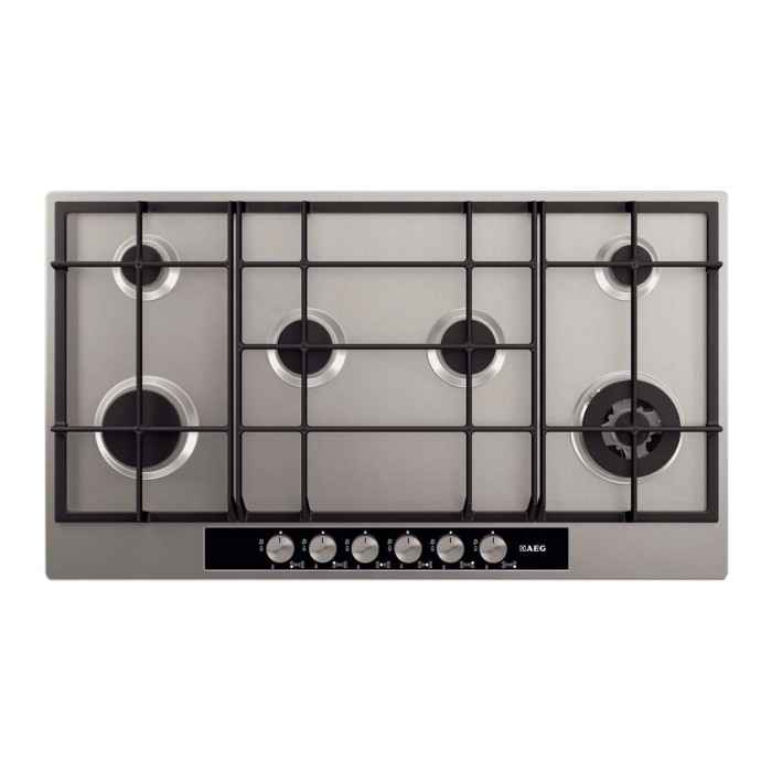 AEG HG956440SM Extra Wide 90cm Six Burner Gas Hob Stainless Steel