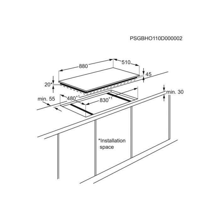 AEG HG995440NB Designer 88cm Five Burner Gasonglass Hob in Black Glass Appliances Direct