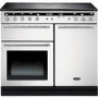 Rangemaster 104740 Hi Lite 100cm Electric Range Cooker With Induction Hob White And Chrome