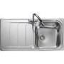 Single Bowl Chrome Stainless Steel Kitchen Sink with Reversible Drainer - Rangemaster Houston