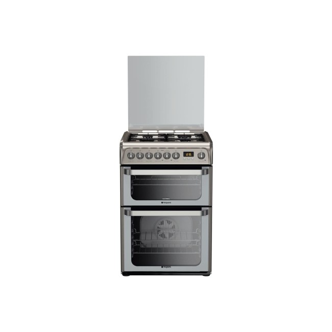 Hotpoint HUD61XS Ultima 60cm Double Oven Dual Fuel Cooker - Stainless Steel