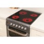 GRADE A1 - Hotpoint HUE52GS 50cm Wide Double Oven Electric Cooker With Ceramic Hob - Graphite
