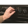 Hotpoint HW170EKS 50cm Wide Double Cavity Black Electric Cooker With Solid Plate Hob
