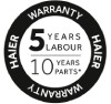 Haier 5 year warranty.