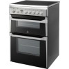 Indesit ID60C2XS 60cm Double Oven Electric Cooker With Ceramic Hob - Stainless Steel